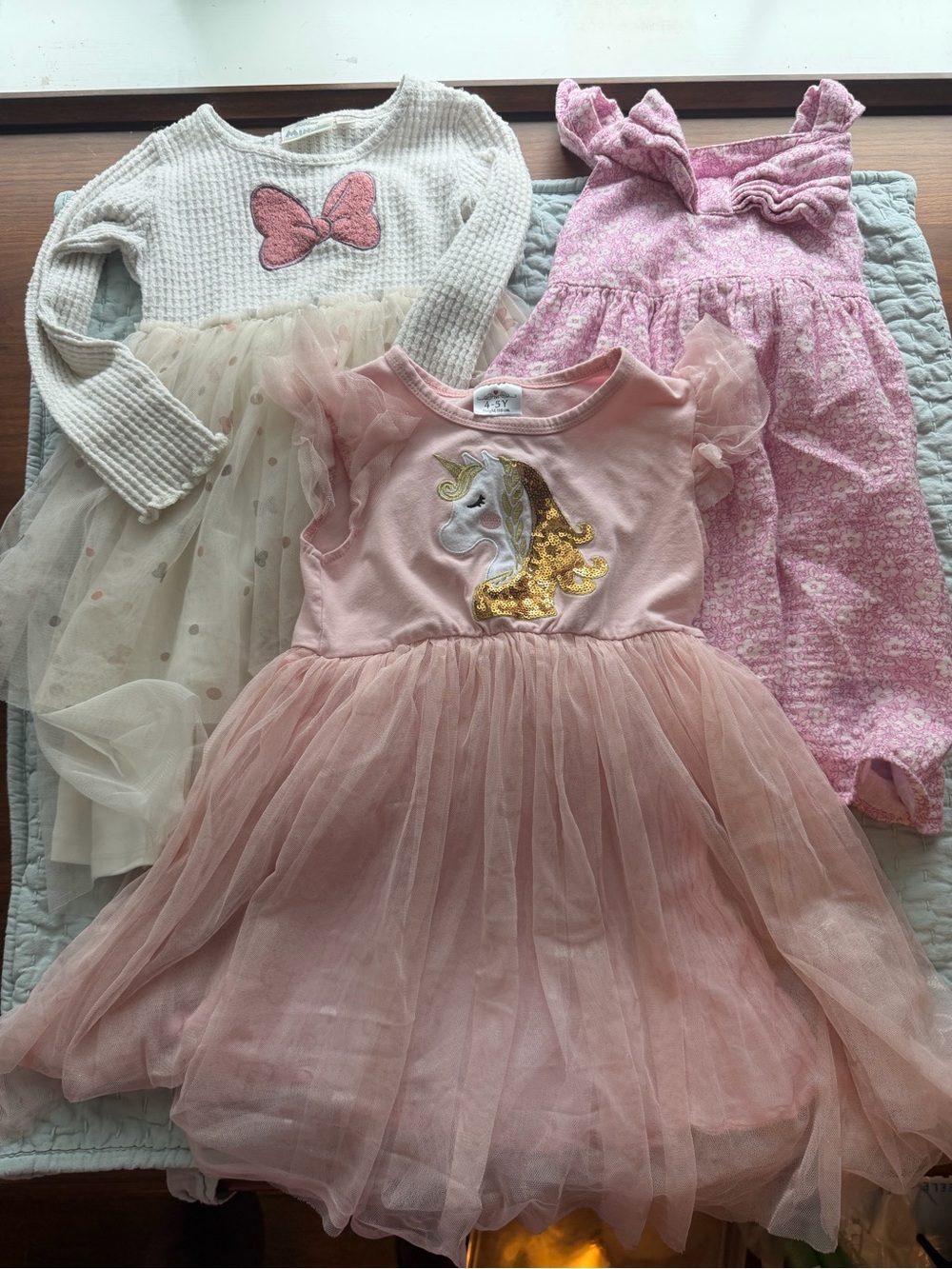 Girls 5T Tutu Dress Bundle 3pc Cat & Jack Disney Minnie Unicorn Pink - Picture 3 of 16
